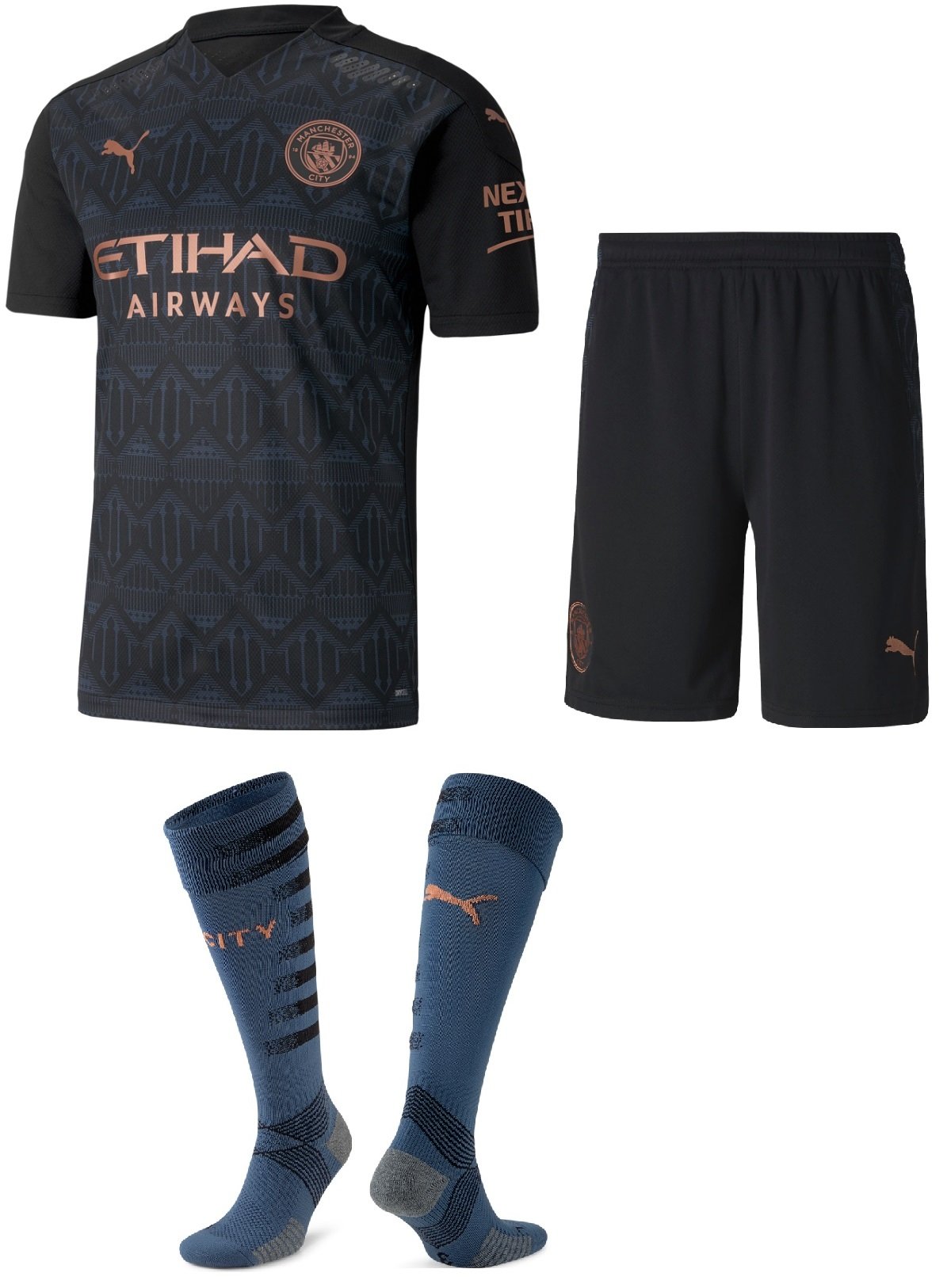 Kit adulto oficial Puma Manchester City 2020 2021 II Jogador